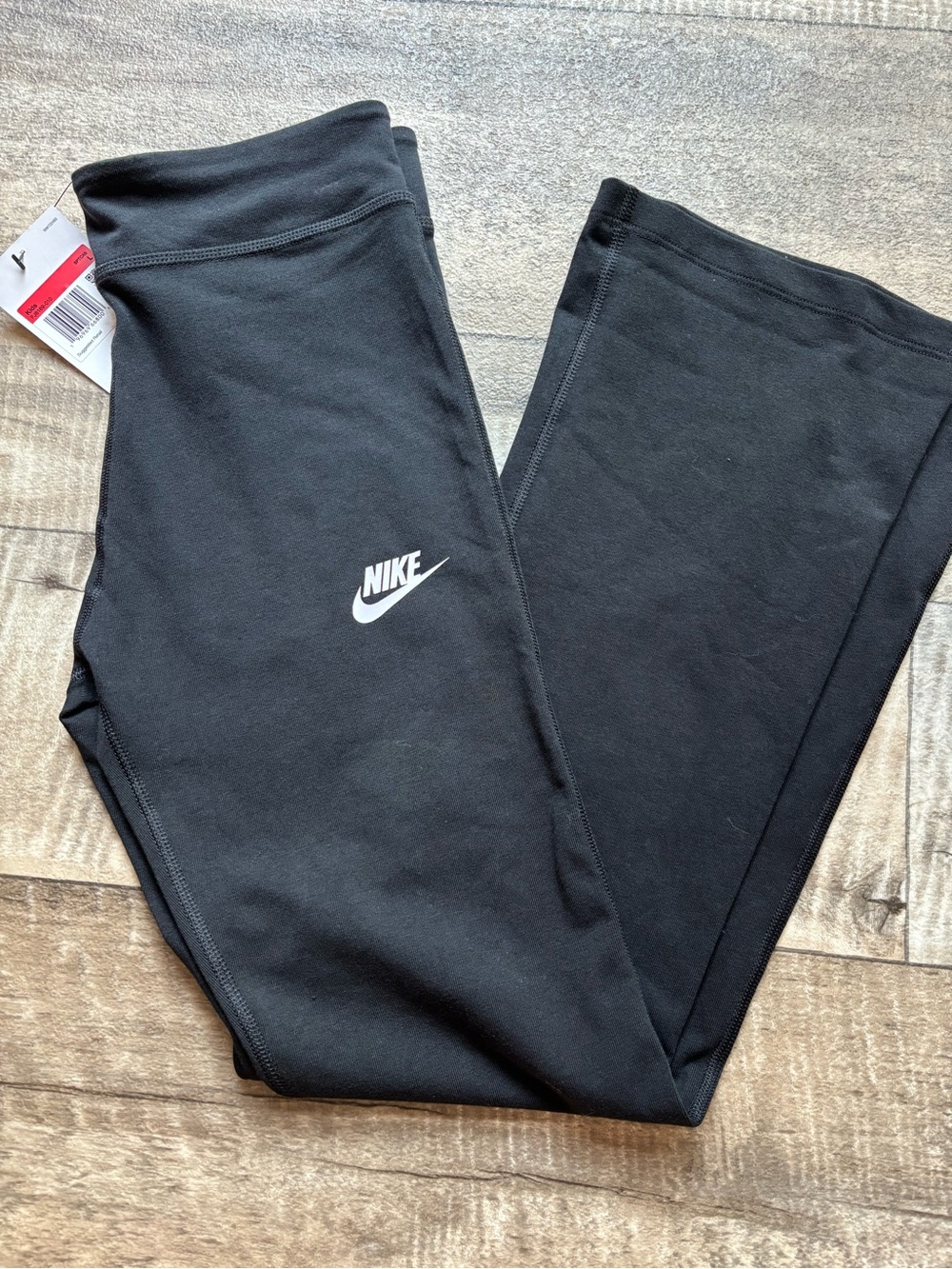 Nike Kids Black Leggings with White Swoosh